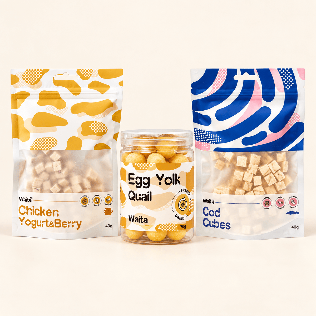 Waita Freeze-Dried Treat Trio for Dogs & Cats | 3-Pack Bundle