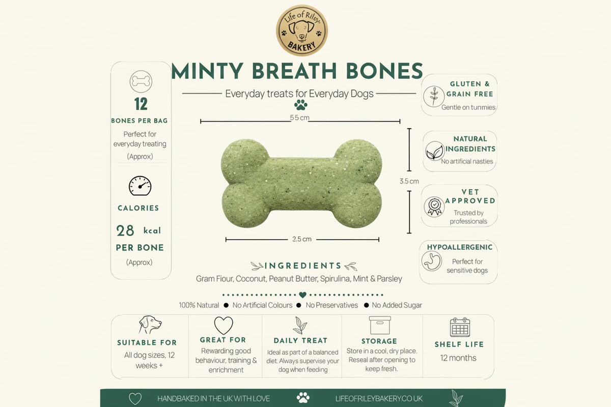 Life of Riley minty bones health chart