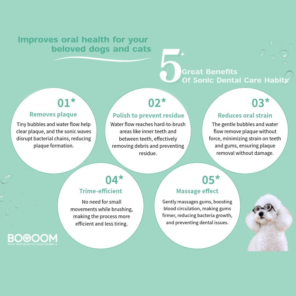 BOOOOM Sonic Pet Toothbrush for Dogs & Cats - Wild & Worthy UK