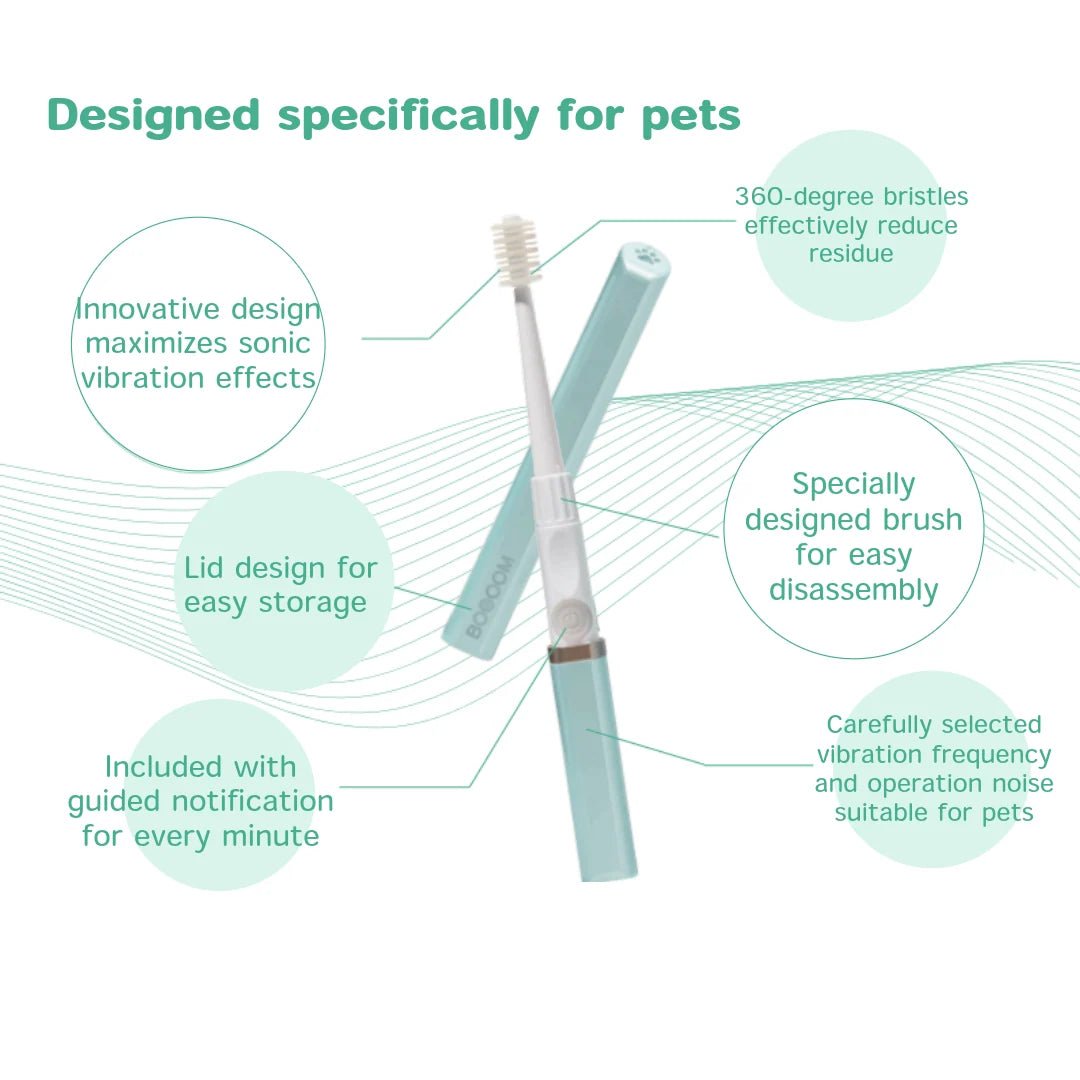BOOOOM Sonic Pet Toothbrush for Dogs & Cats - Wild & Worthy UK