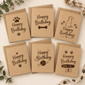 Dog Birthday Card with Envelope – Assorted Kraft Design - Wild & Worthy UK
