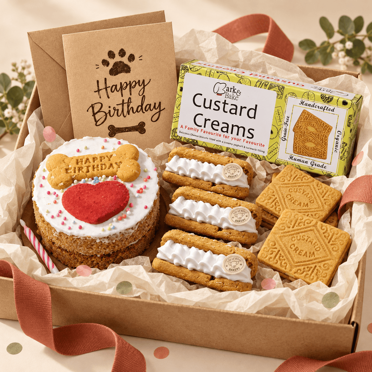Dog Birthday Treat Box & Annual Birthday Treat Club – Cake and Gifts