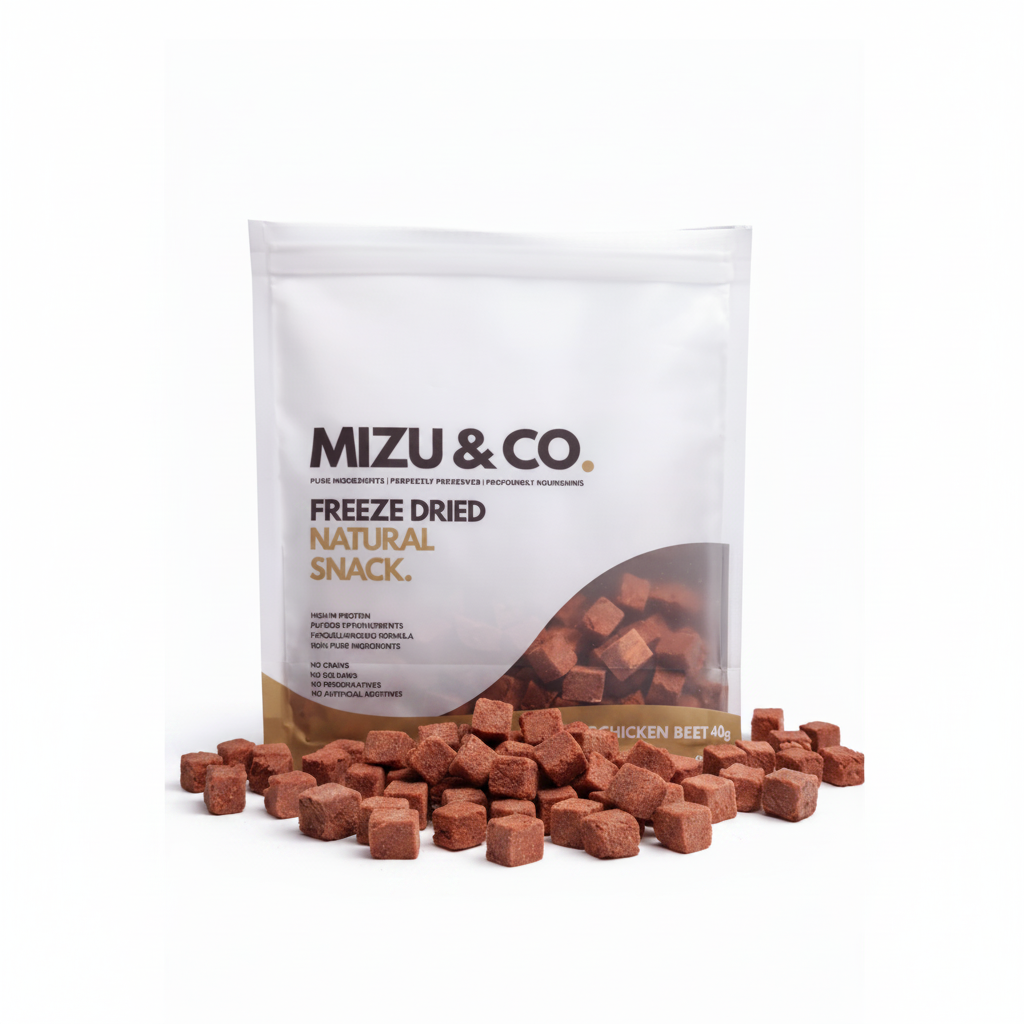 Mizu & Co Beef, Chicken & Beetroot Freeze-Dried Dog Treats – 40g/70g - Wild & Worthy UK
