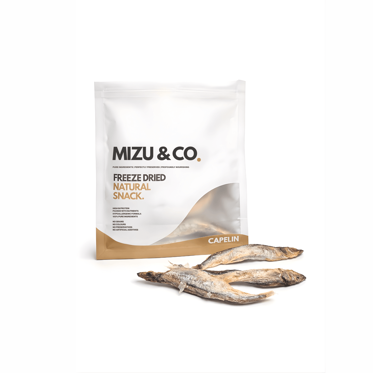 Mizu & Co Freeze-Dried Capelin Fish Treats – 40g / 70g - Wild & Worthy UK