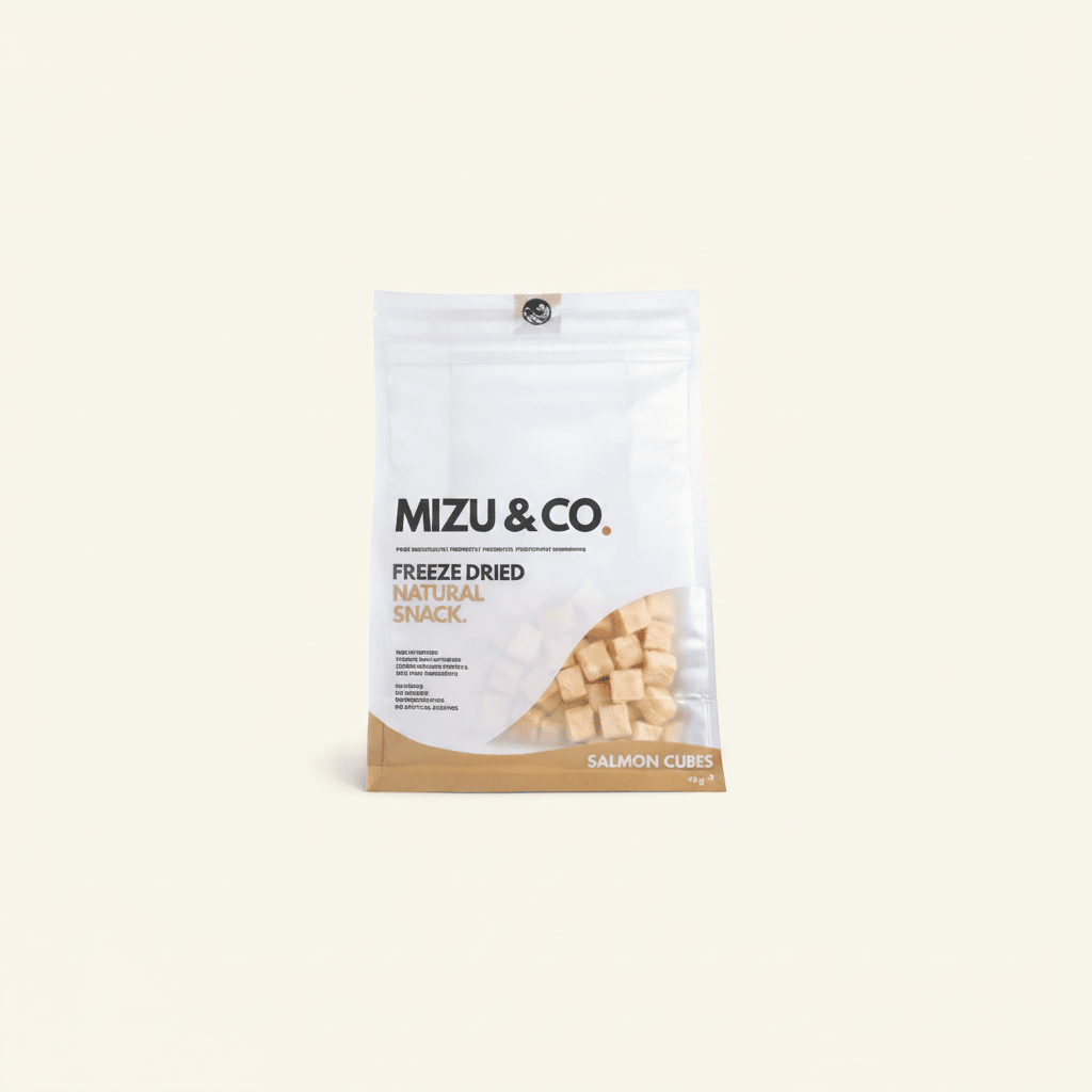 MIZU & CO Freeze-Dried Salmon Cubes for Dogs | 40g & 70g - Wild & Worthy UK