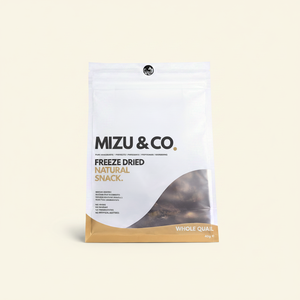 Mizu & Co Freeze-Dried Whole Quail – Natural Dog & Cat Treats, 40/70 - Wild & Worthy UK