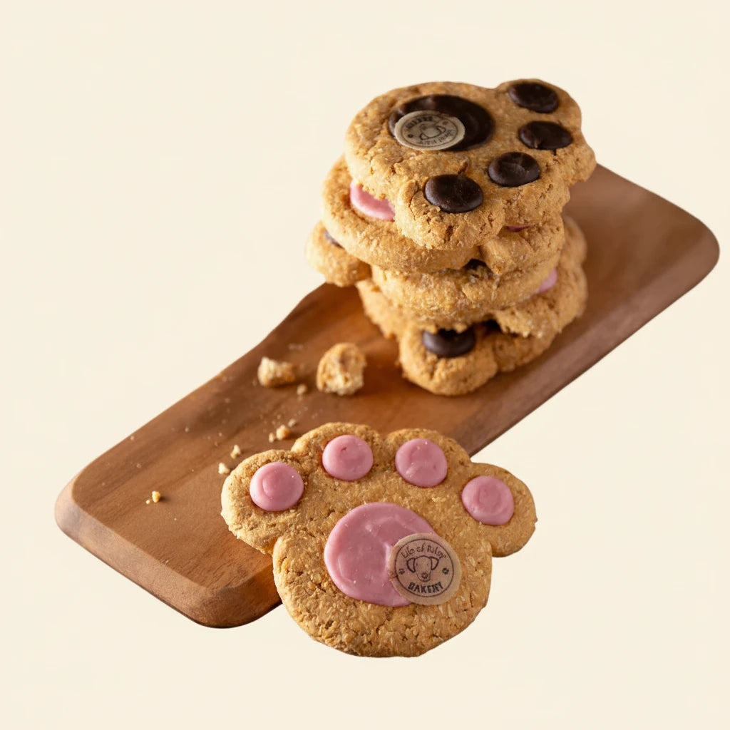 Paw Print Cookie for Dogs | Handmade Grain-Free Peanut Butter Dog Biscuit