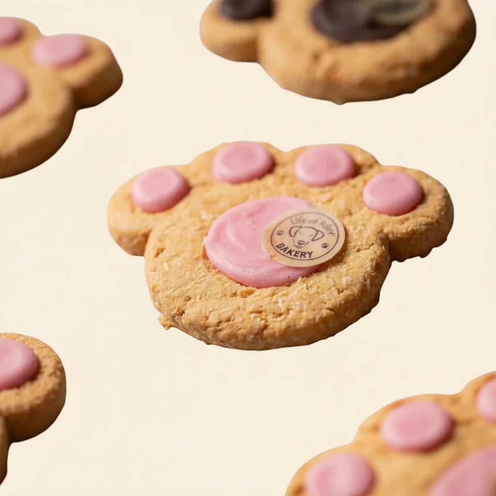 Paw Print Cookie for Dogs | Handmade Grain-Free Peanut Butter Dog Biscuit - Wild & Worthy UK