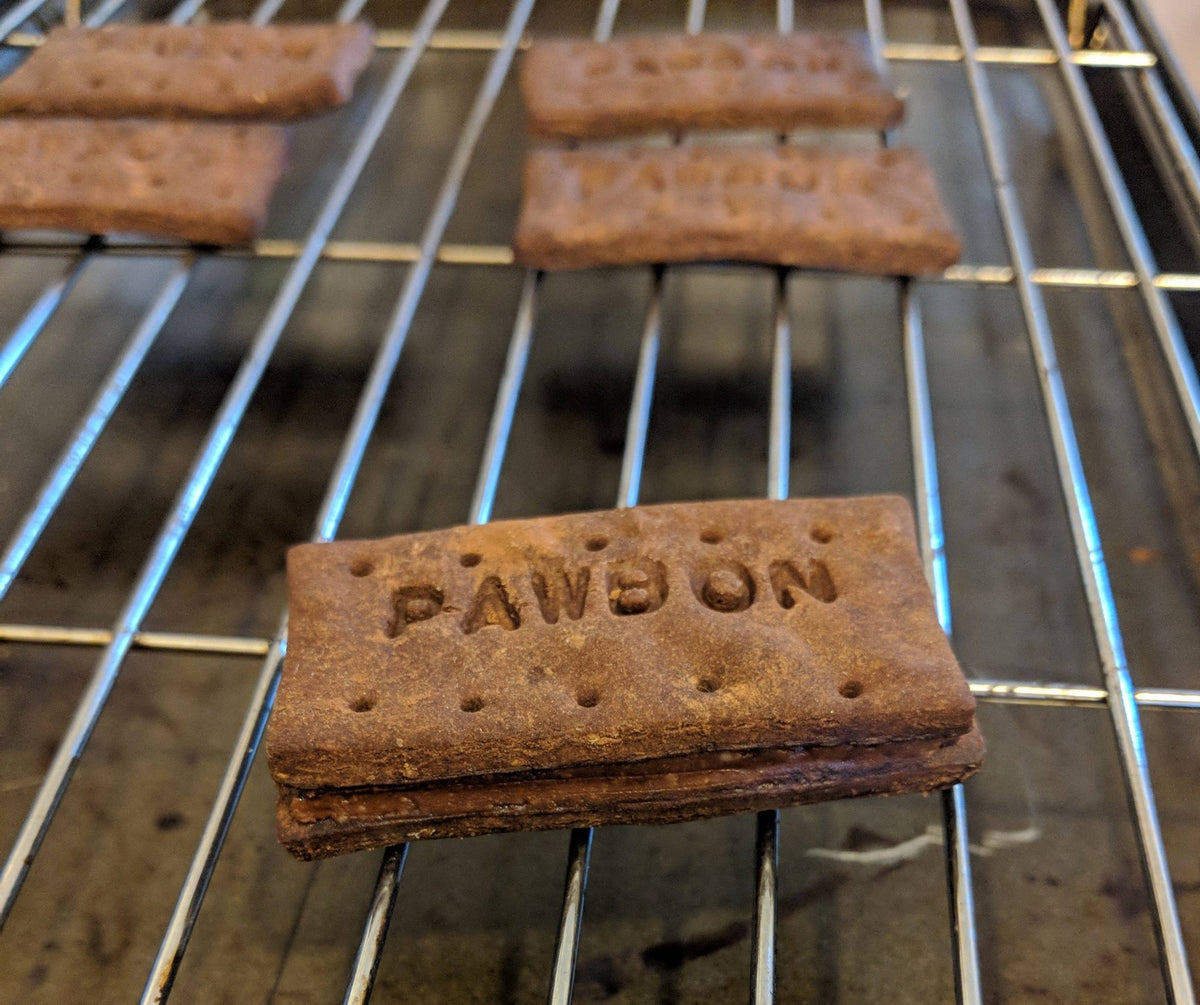 Pawbons Dog Biscuits | Organic Carob &amp; Peanut Butter Dog Treats - Wild & Worthy UK