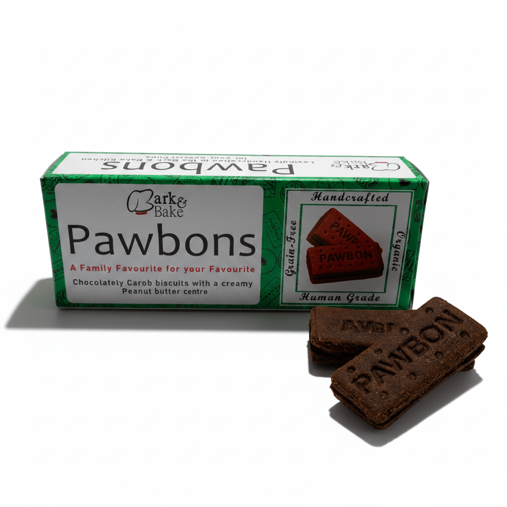 Pawbons Dog Biscuits | Organic Carob &amp; Peanut Butter Dog Treats - Wild & Worthy UK