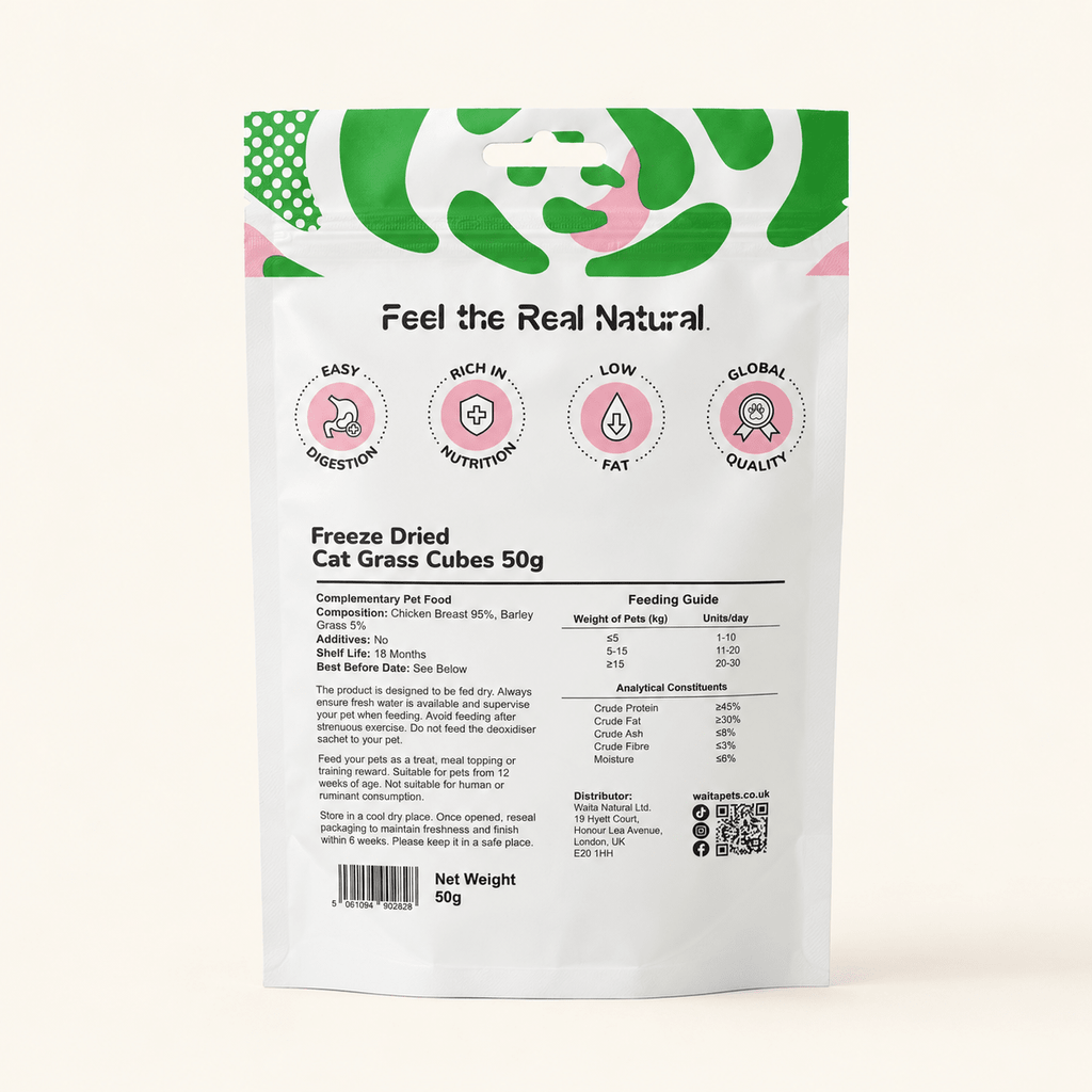 Waita freeze dried Cat Grass Cubes 50g - Wild & Worthy UK