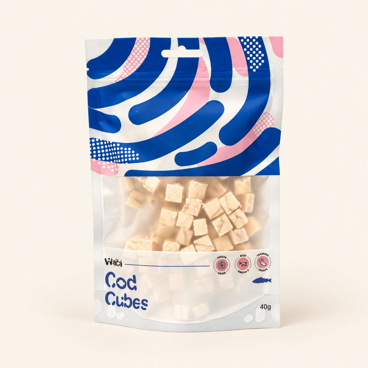 Waita Freeze-Dried Cod Cubes 40g - Wild & Worthy UK