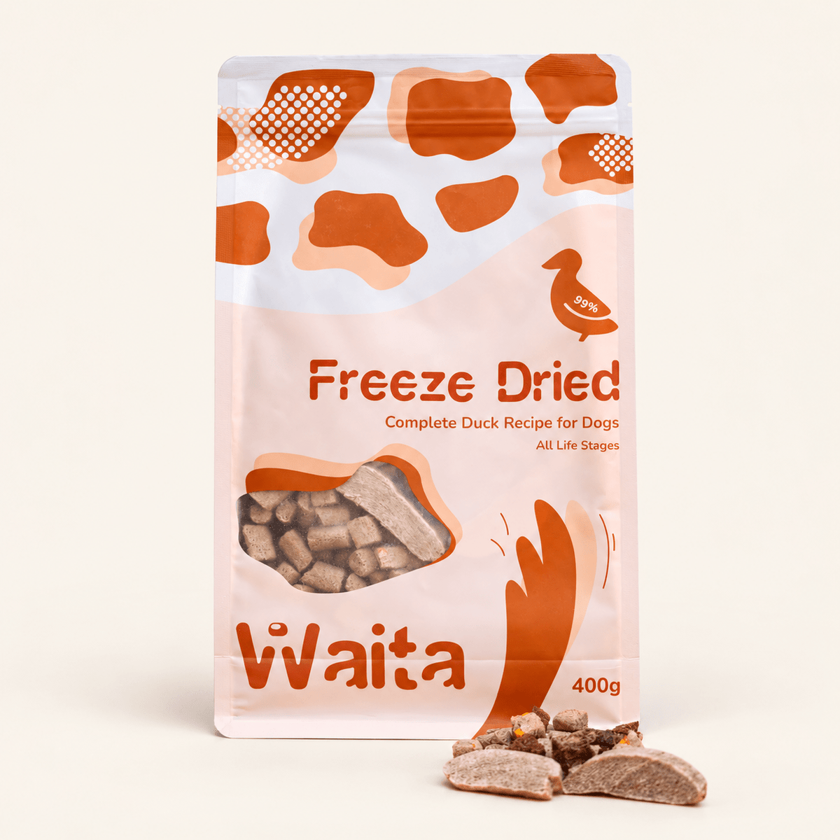 Waita Freeze-Dried Duck Cat Food 400g - Wild & Worthy UK