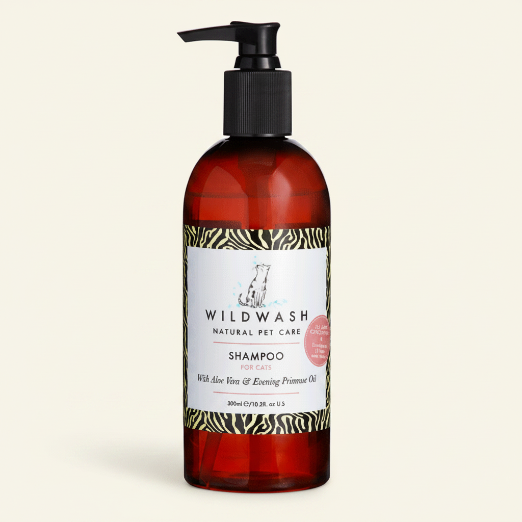 Wildwash pet shampoo bottle on a white background WildWash Cat Shampoo 300ml